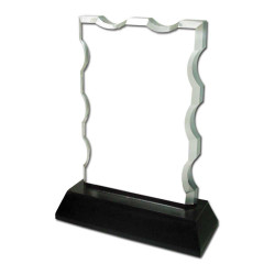 Crystal award with black base