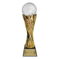 Crystal trophy globe shape...