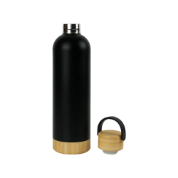 Stainless Steel Bottle with Bamboo Accents