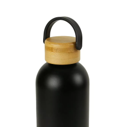 Stainless Steel Bottle with Bamboo Accents