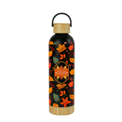 Stainless Steel Bottle with Bamboo Accents