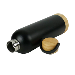 Stainless Steel Bottle with Bamboo Accents