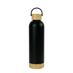 Stainless Steel Bottle with Bamboo Accents