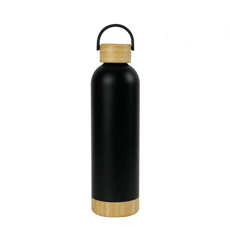 Stainless Steel Bottle with Bamboo Accents