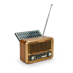 Vintage Design Bluetooth Speaker with Radio and Solar Panel