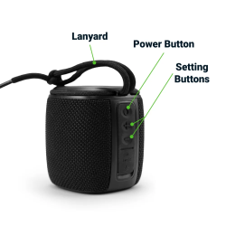 Portable Bluetooth Speakers, Light-Up Logo, Hands-Free Call with Lanyard