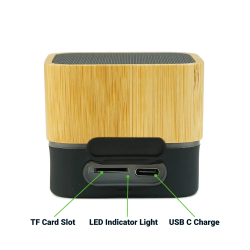 Cube Bamboo Bluetooth Speaker