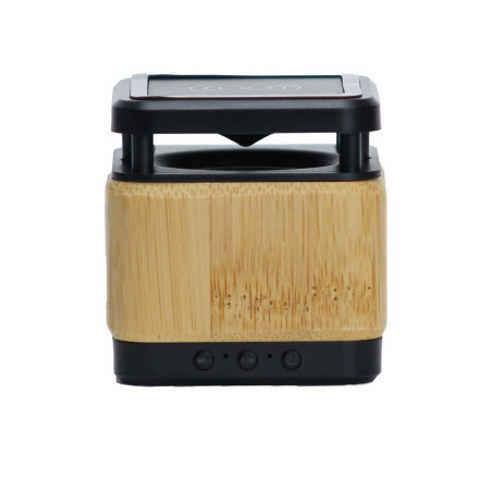 Bamboo Bluetooth Speaker with 15W Fast Wireless Charger