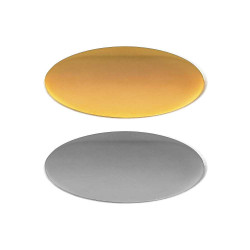 Silver and Gold Oval Flat Metal Badges