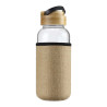 BOT024 Glass bottle with bamboo lid and sleeve